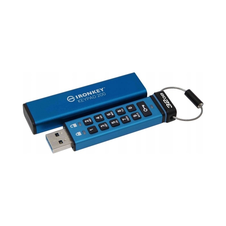 Pendrive Kingston IronKey Keypad 200 32 GB USB 3.0 niebieski