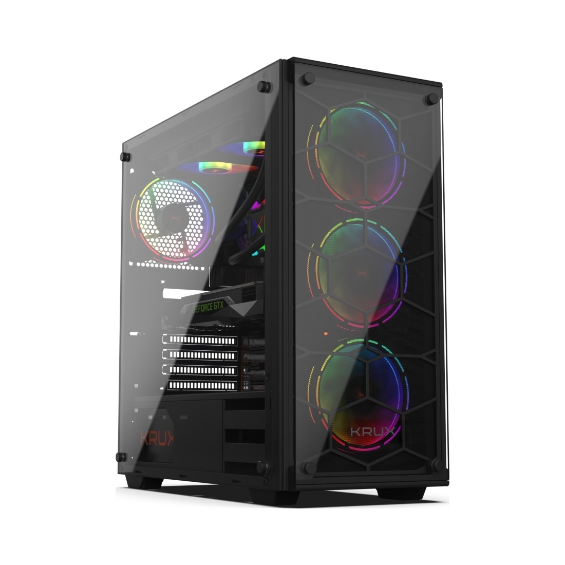Obudowa do komputera Pc Krux Leda Rgb Midi Tower Atx 4 wentylatory