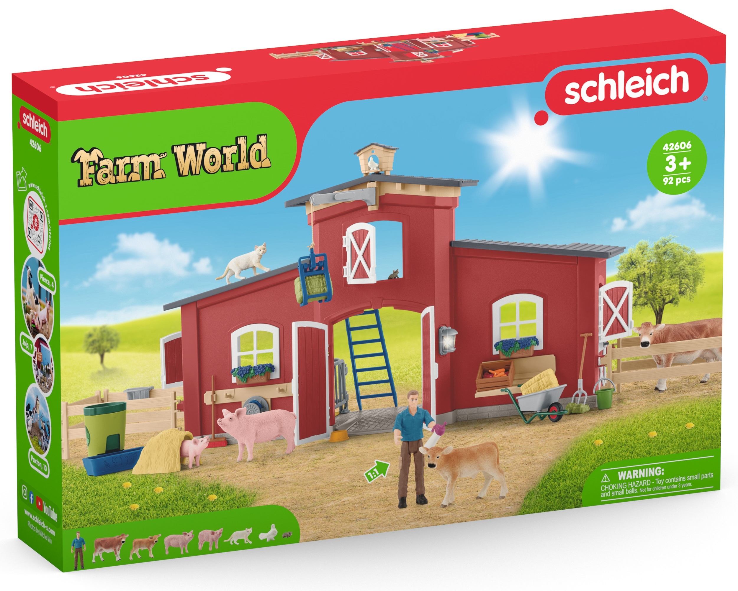 Farm World. SLH42606. Duża stodoła ze zwierzętami i akcesoriami