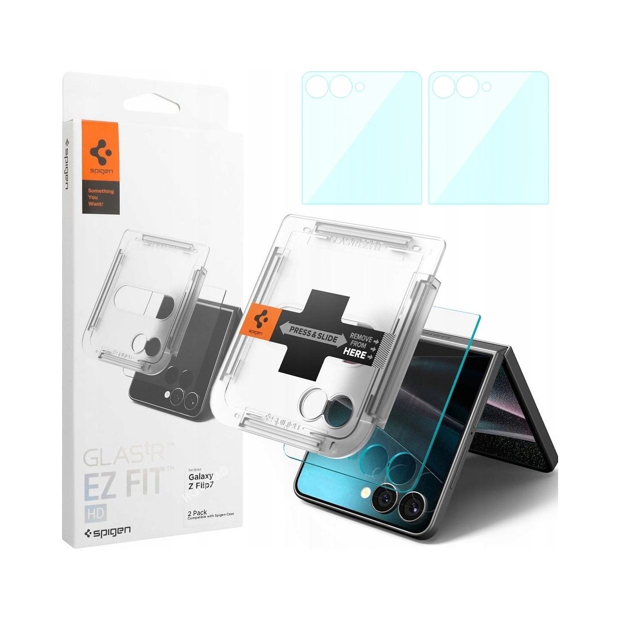 Szkło Hartowane Spigen Glas. tr Ez Fit Hd 2- Pack Galaxy z Flip 7 Clear