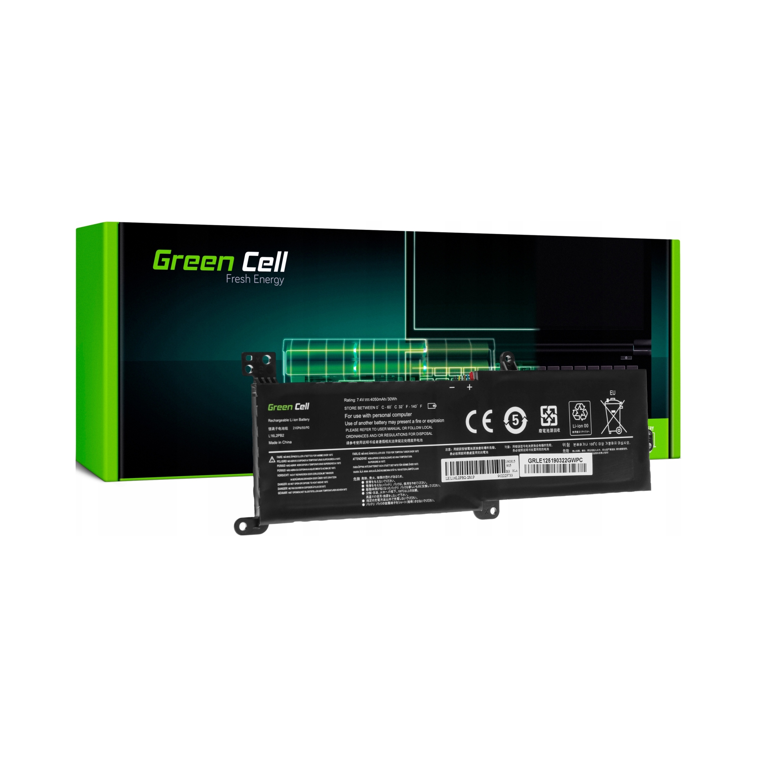 Green Cell Bateria notebook Lenovo L16L2PB2 7.4V 3500mAh