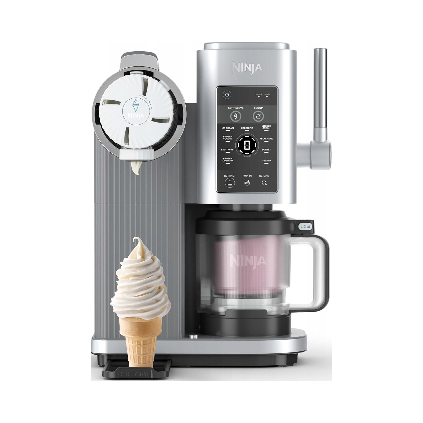 Ninja NC701EU CREAMi Scoop & Swirl Stroj na zmrzlinu 13 funkcí Stříbrná