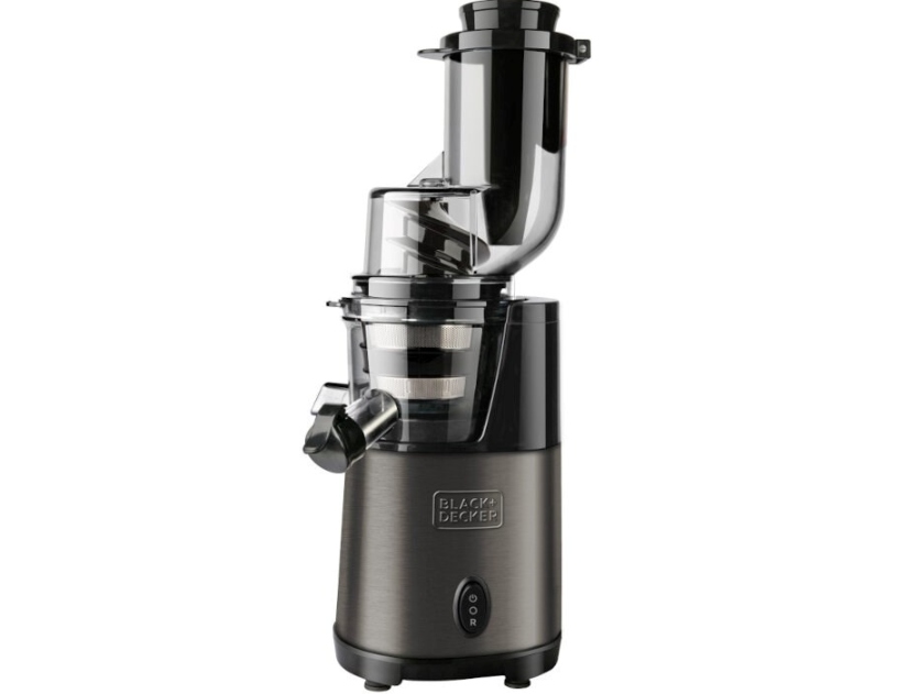 Odšťavňovač Black+Decker, BXJE200E šnekový, DC motor, extra velký otvor,