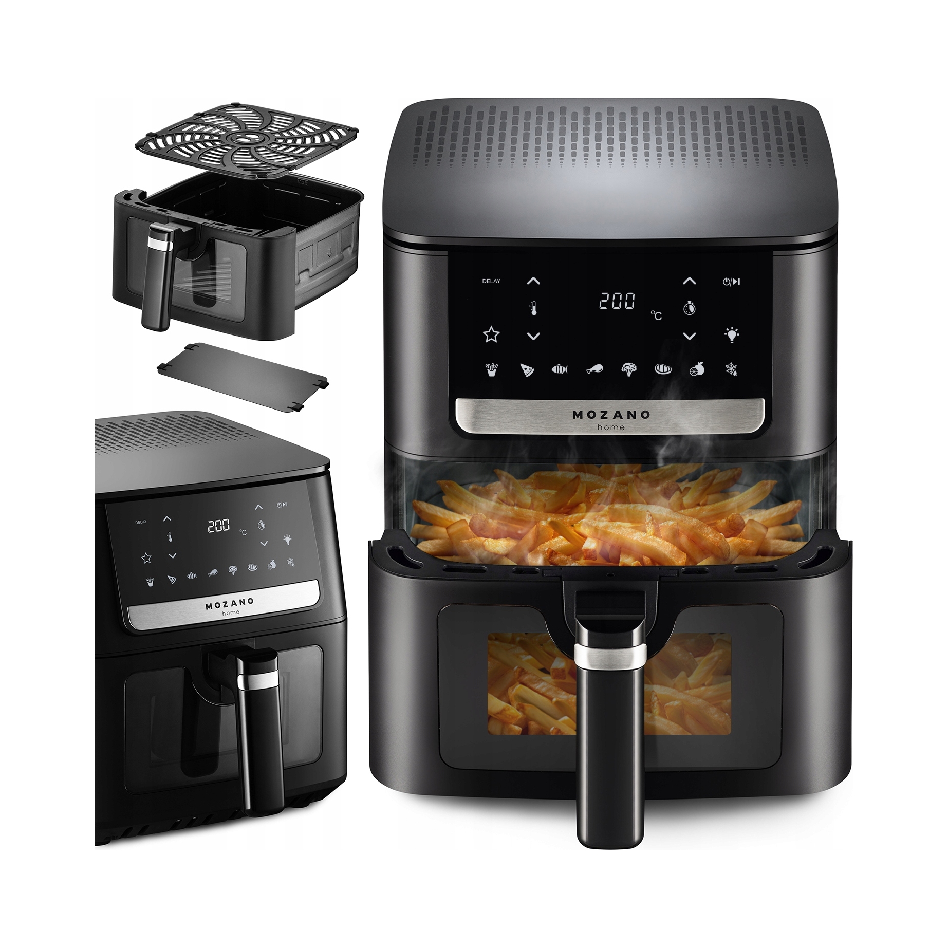 Beztuková fritéza Mozano AirFry Artcook 1700 W 6,5 l s okienkom