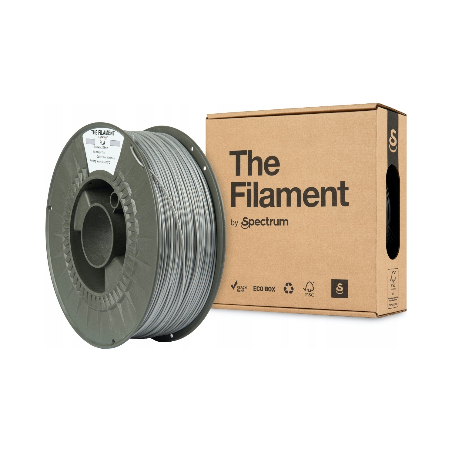 Filament Pla Spectrum Filaments 1,75 mm 1 kg srebrny