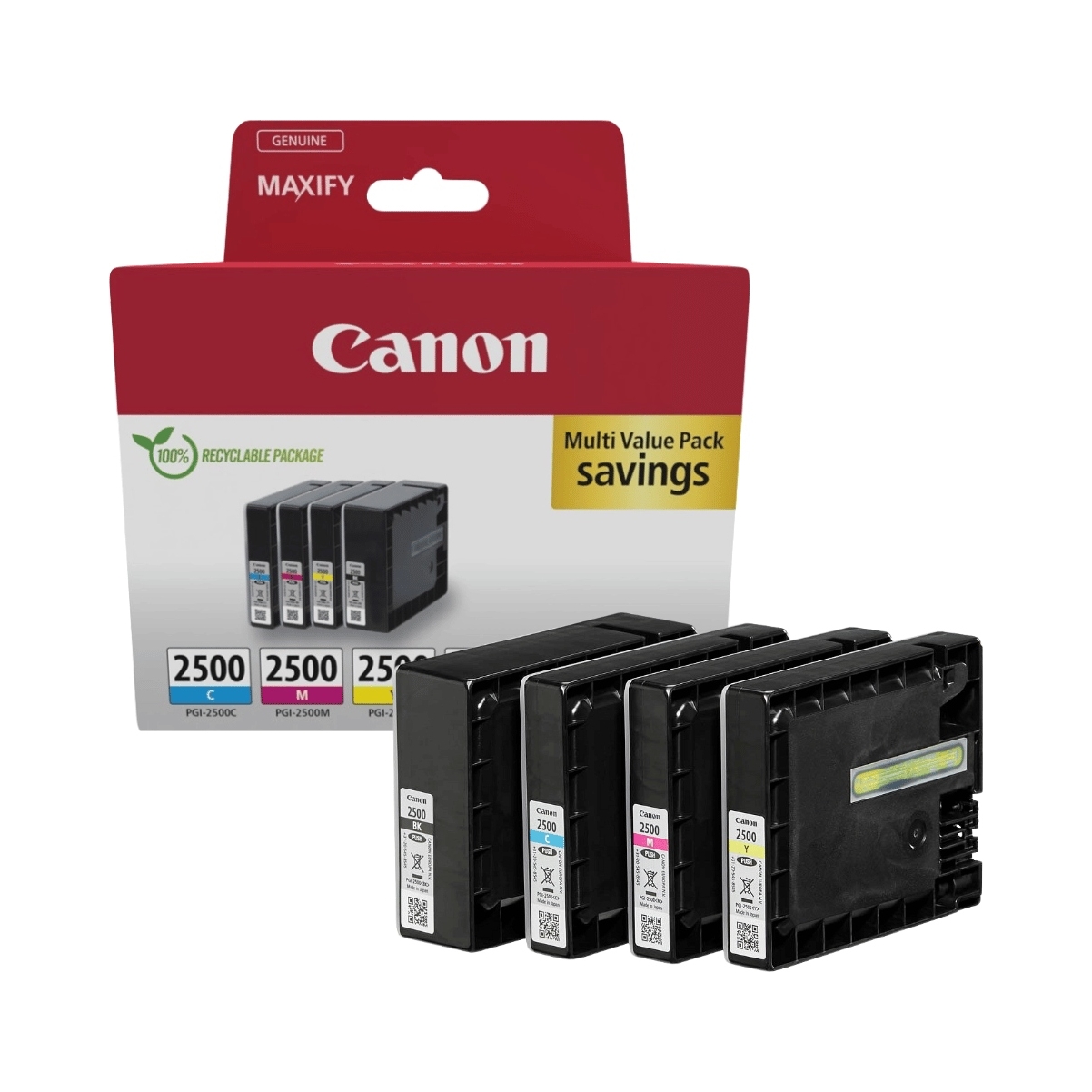 4-balenie atramentu PGI-2500 PGI2500 9290B006 Canon iB4050 iB4150 MB5050