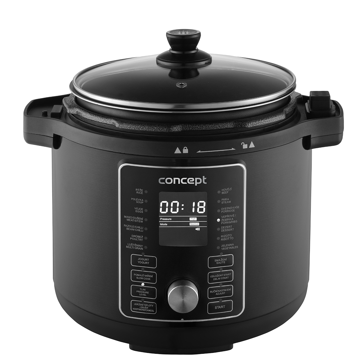 Multifunkčný tlakový hrniec Concept s Air Fry pokrievkou Cookery CK8000
