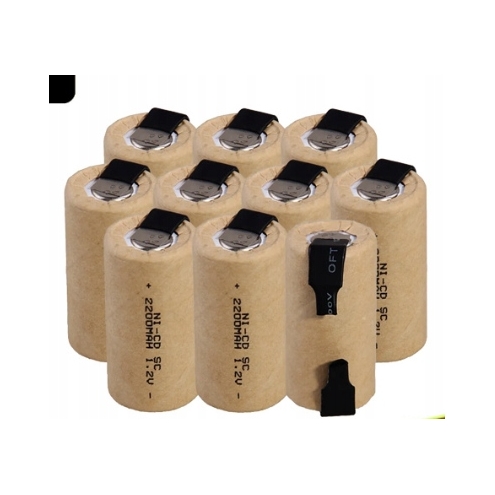 10 kusů Akumulátor NiCD pro šroubovák 1,2 V 2000 mAh Sc