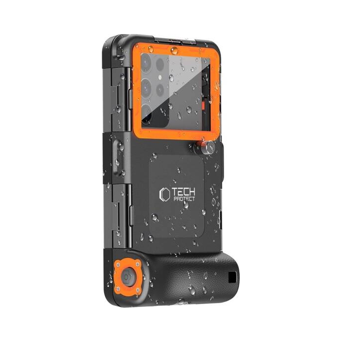 Tech- Protect IPX8 Universal Diving Waterproof Case Black/ Orange Tech-