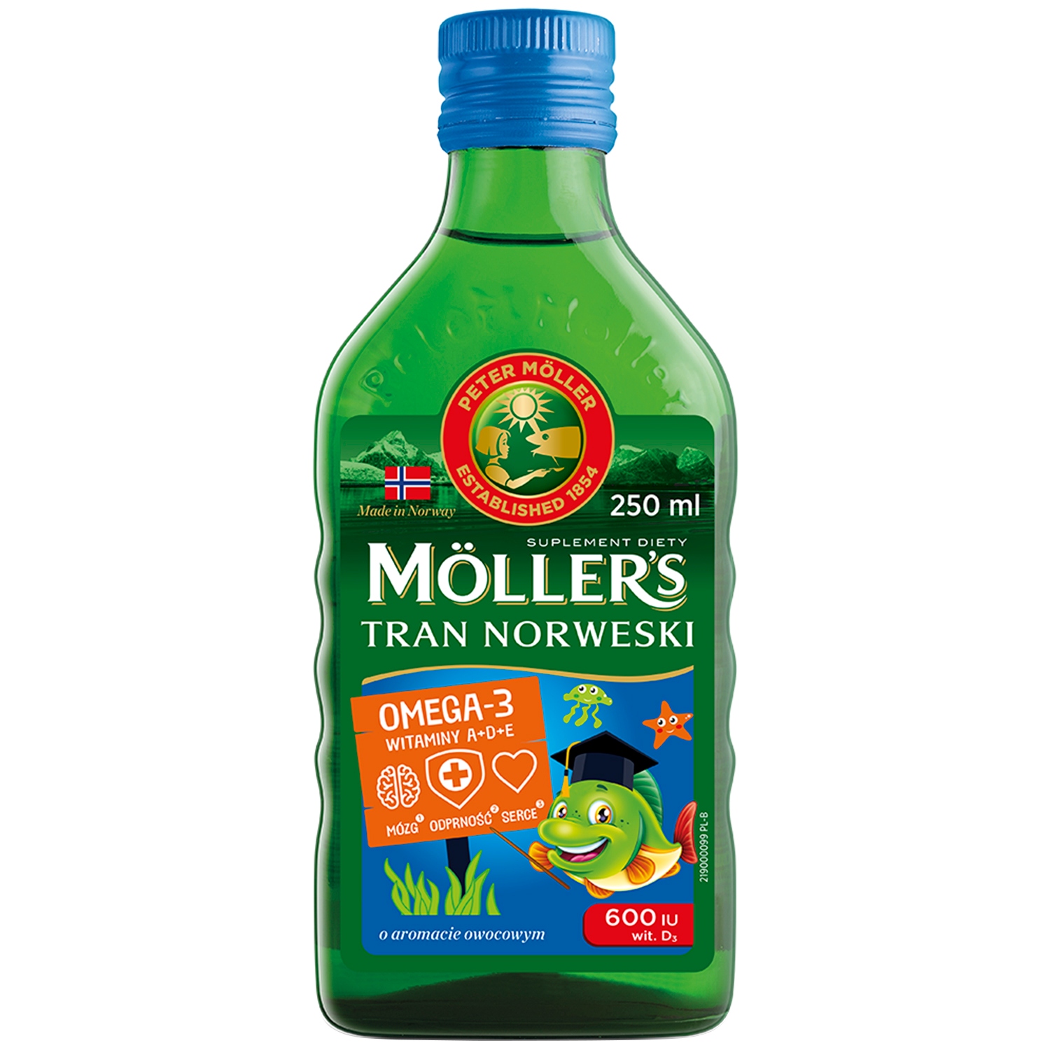 MOLLER'S TRAN NORWESKI OWOCOWY PŁYN 250 ML