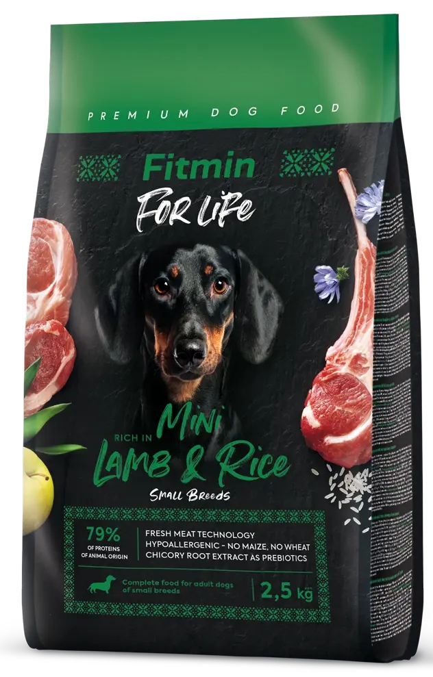 Krmivo krmivo Fitmin bez obilovin pro dospělého psa malého plemene 2,5 kg