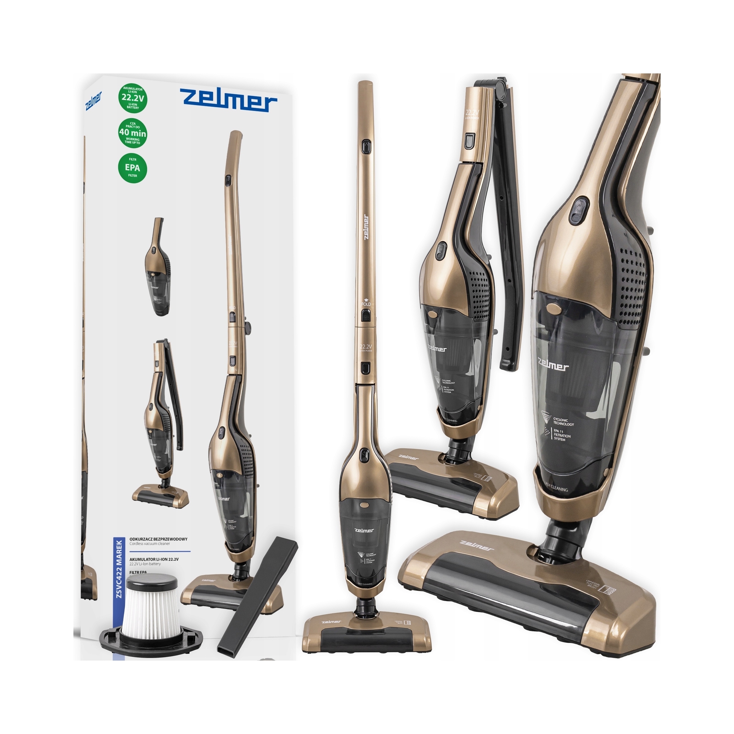 Odkurzacz bezprzewodowy pionowy Zelmer ZSVC422 Marek