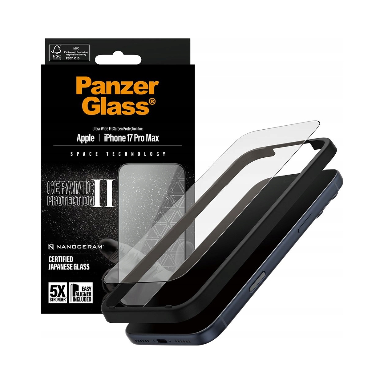 Tvrdené sklo PanzerGlass pre iPhone 17 Pro Max, na displej, ochrana 9H