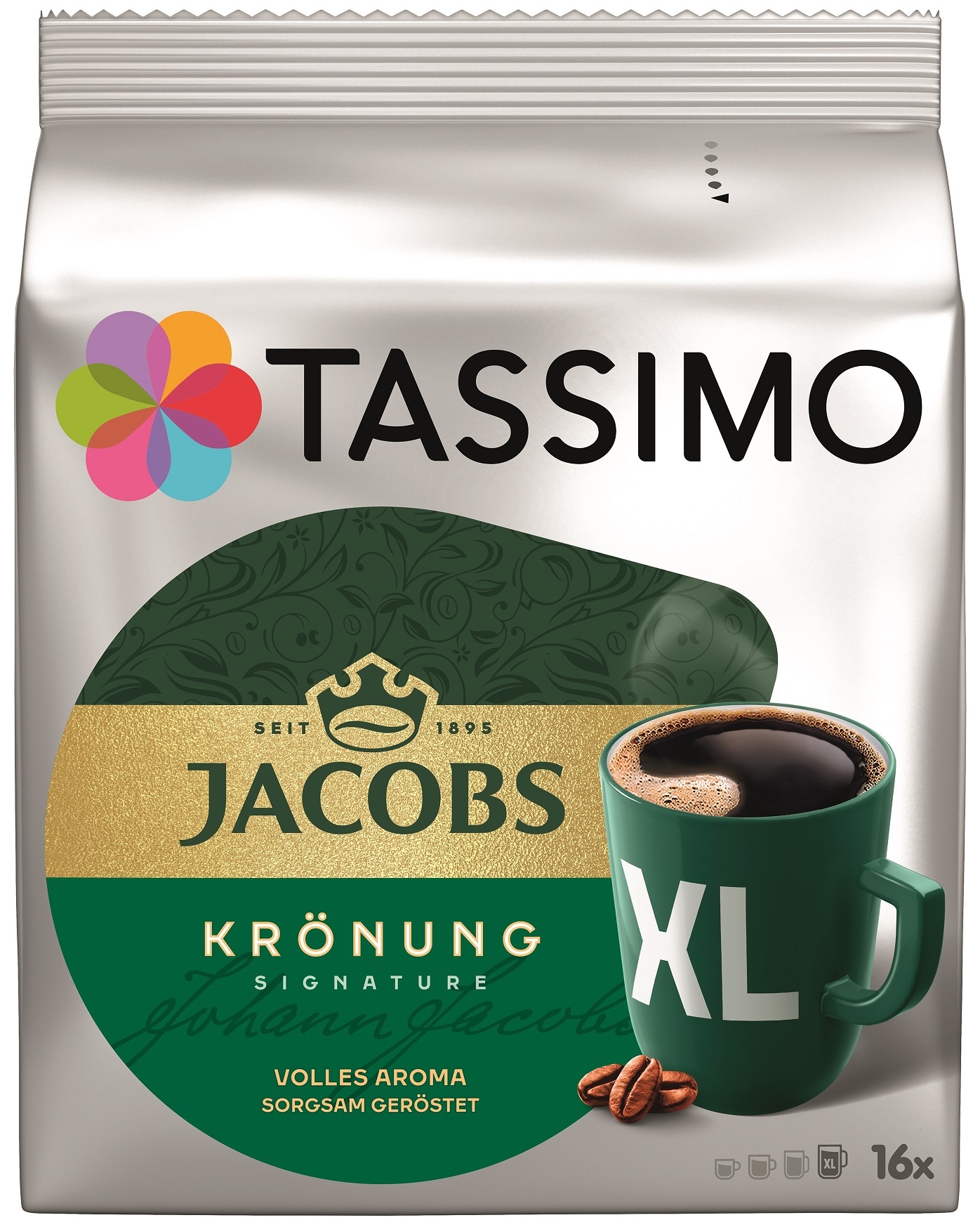 Levně Kapsle pro Tassimo Jacobs Kronung XL 16 kapslí