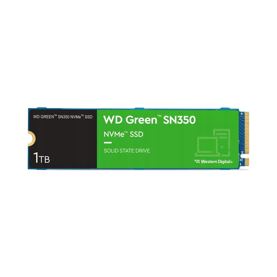 Dysk Ssd Wd Green SN350 1TB M.2 2280 Pci-e x4 Gen3 NVMe (WDS100T3G0C)