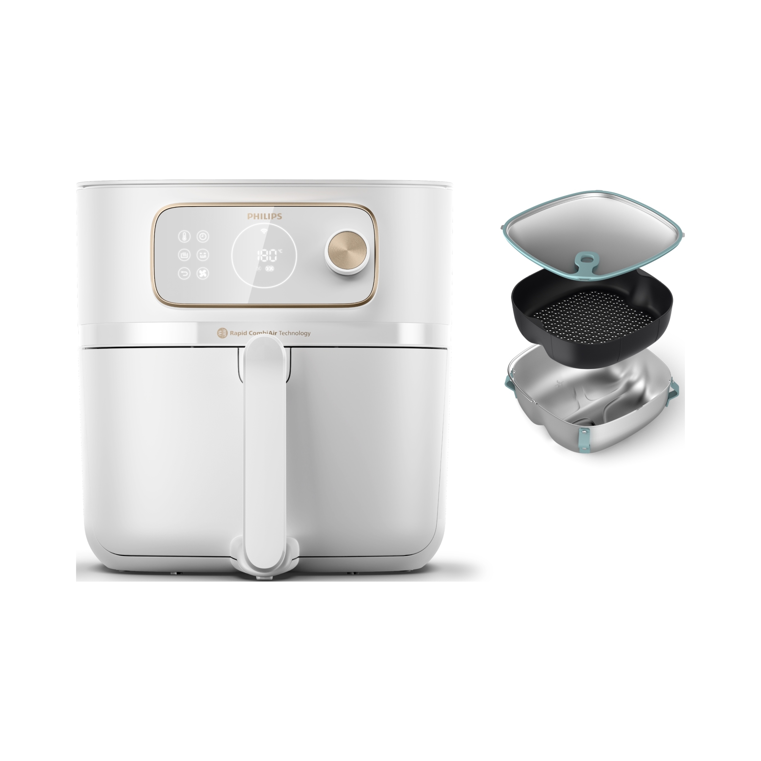 Frytkownica beztłuszczowa Philips Ovi Smart seria 7000 HD9876/25 biała