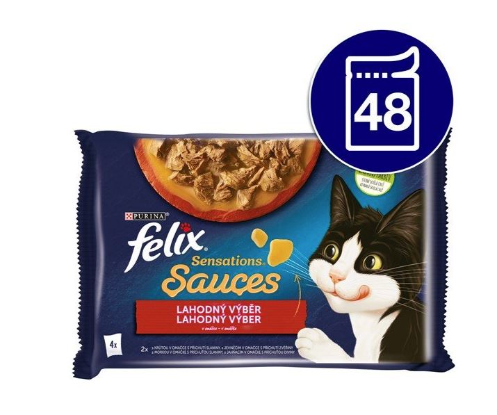 Levně Felix Sensations multipack krůta, jehněčí v omáčce 85 g