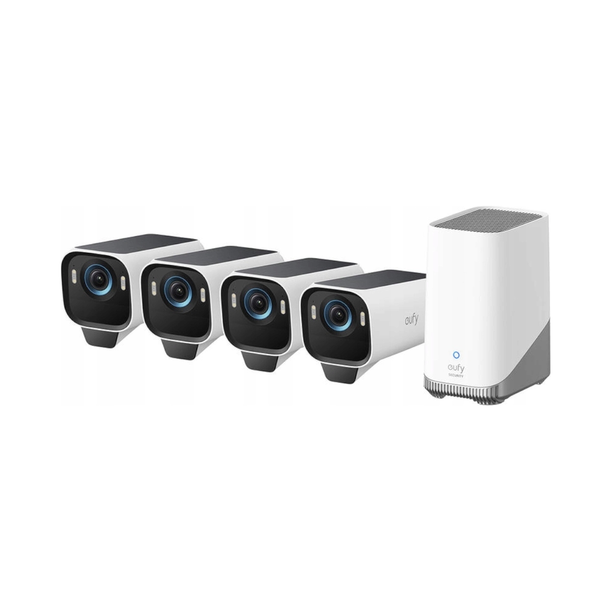 Sada kamier Eufy eufyCam S3 Pro 4K IP67 Ai SolarPlus 2.0 4 ks+HomeBase 3