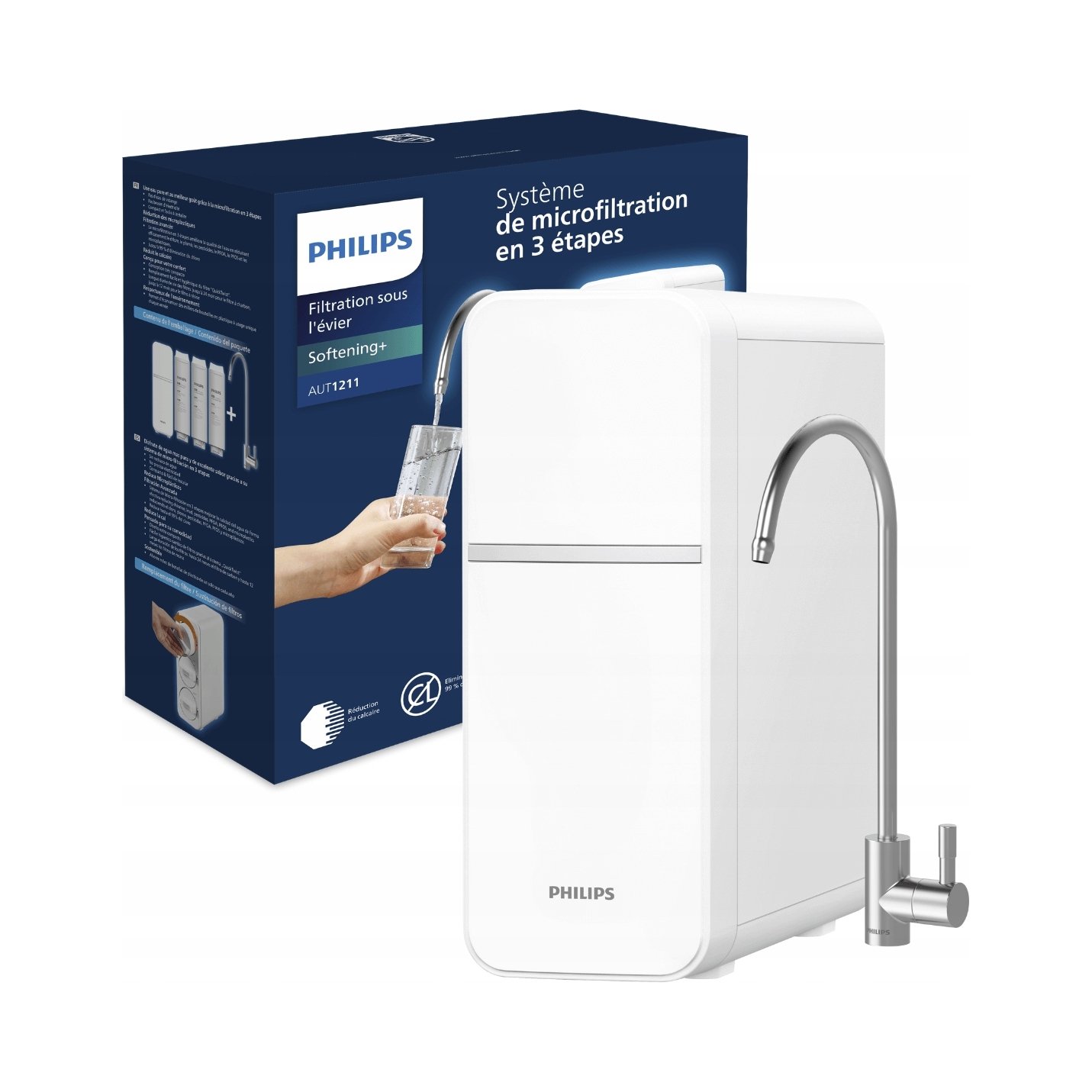 Przepływowy filtr do wody Philips AUT1211, filtr zmiękczający pod zlew