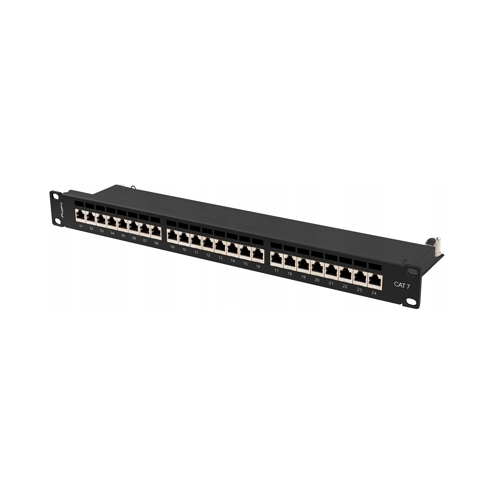 Patchpanel Lanberg 19'' 24xRJ45 1U kat. 7 čierny