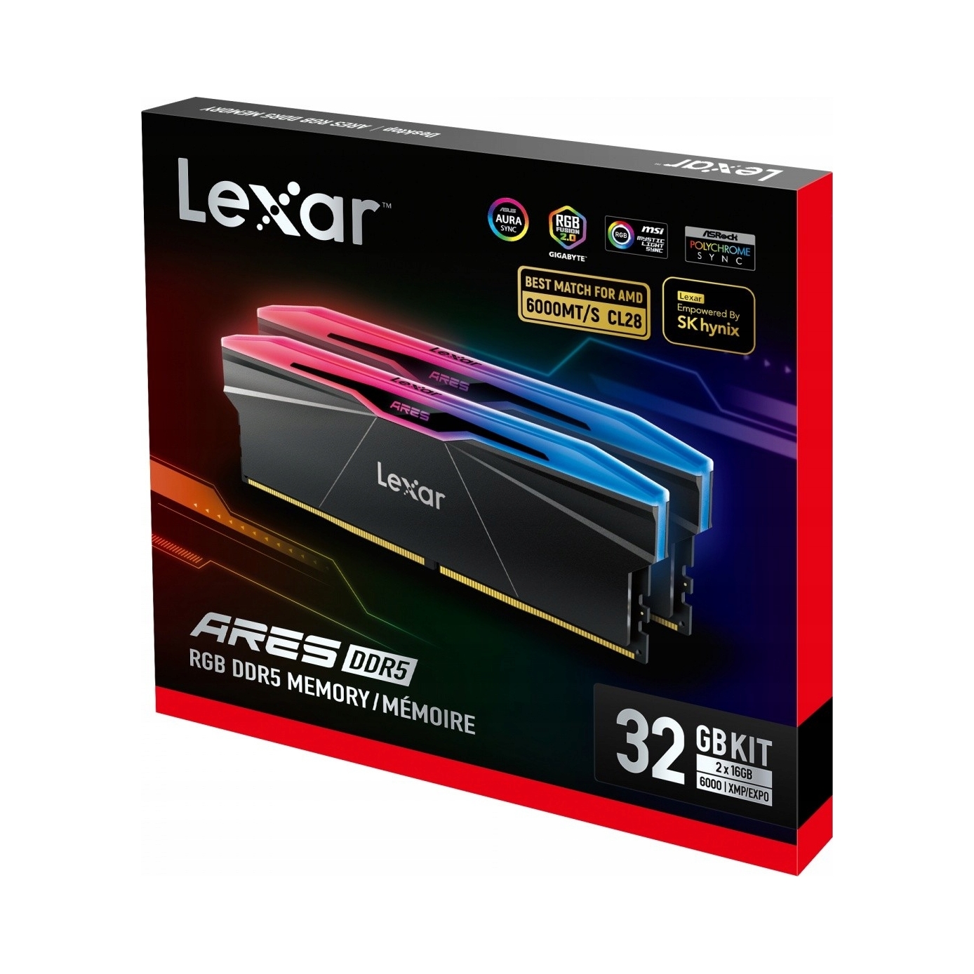 Pamäť Ram Lexar Ares Rgb Black 2*16GB 6000 DDR5 CL28
