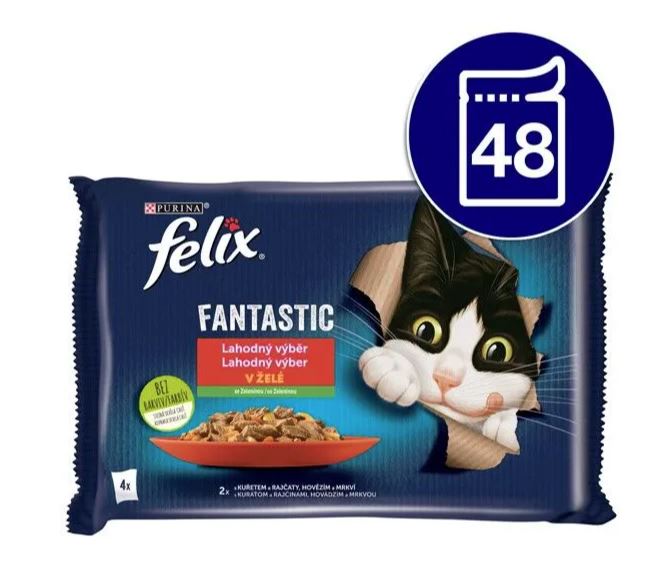 Levně Felix Fantastic multipack kuře, hovězí se zeleninou 85 g