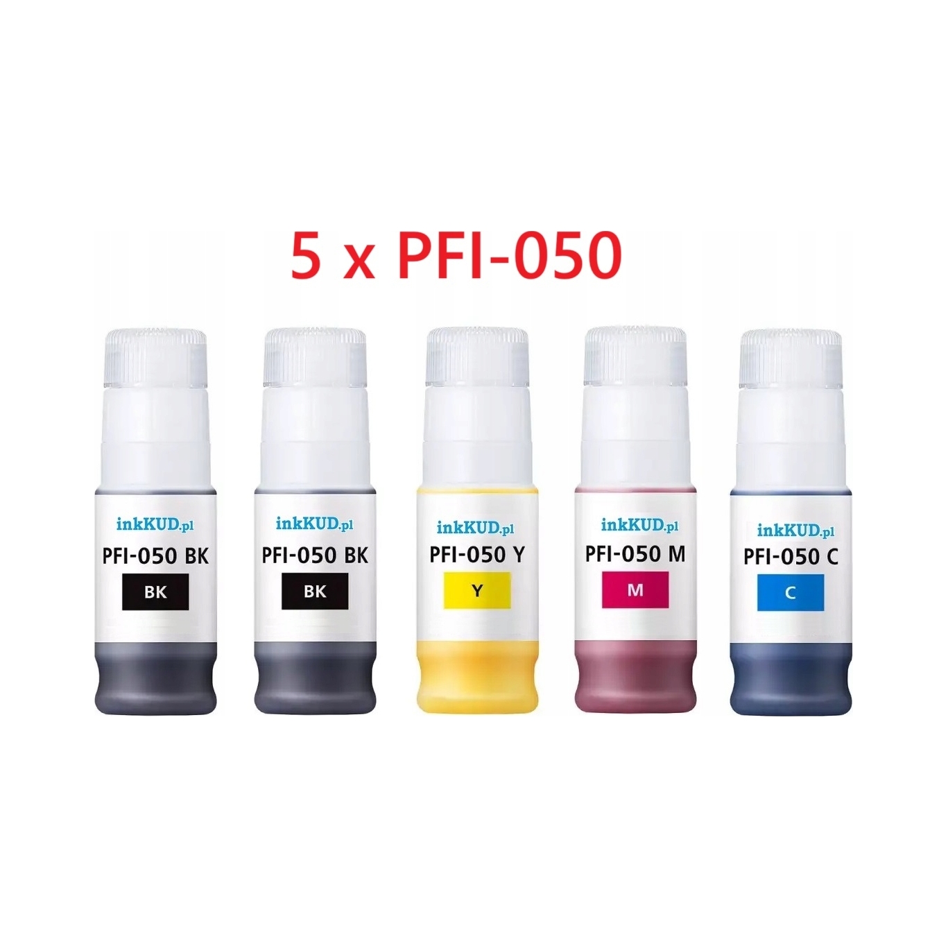 Komplet XXL 5 x PFI050 tuszy zamiennych do Canon PFI-050 TC-20, TC-21+