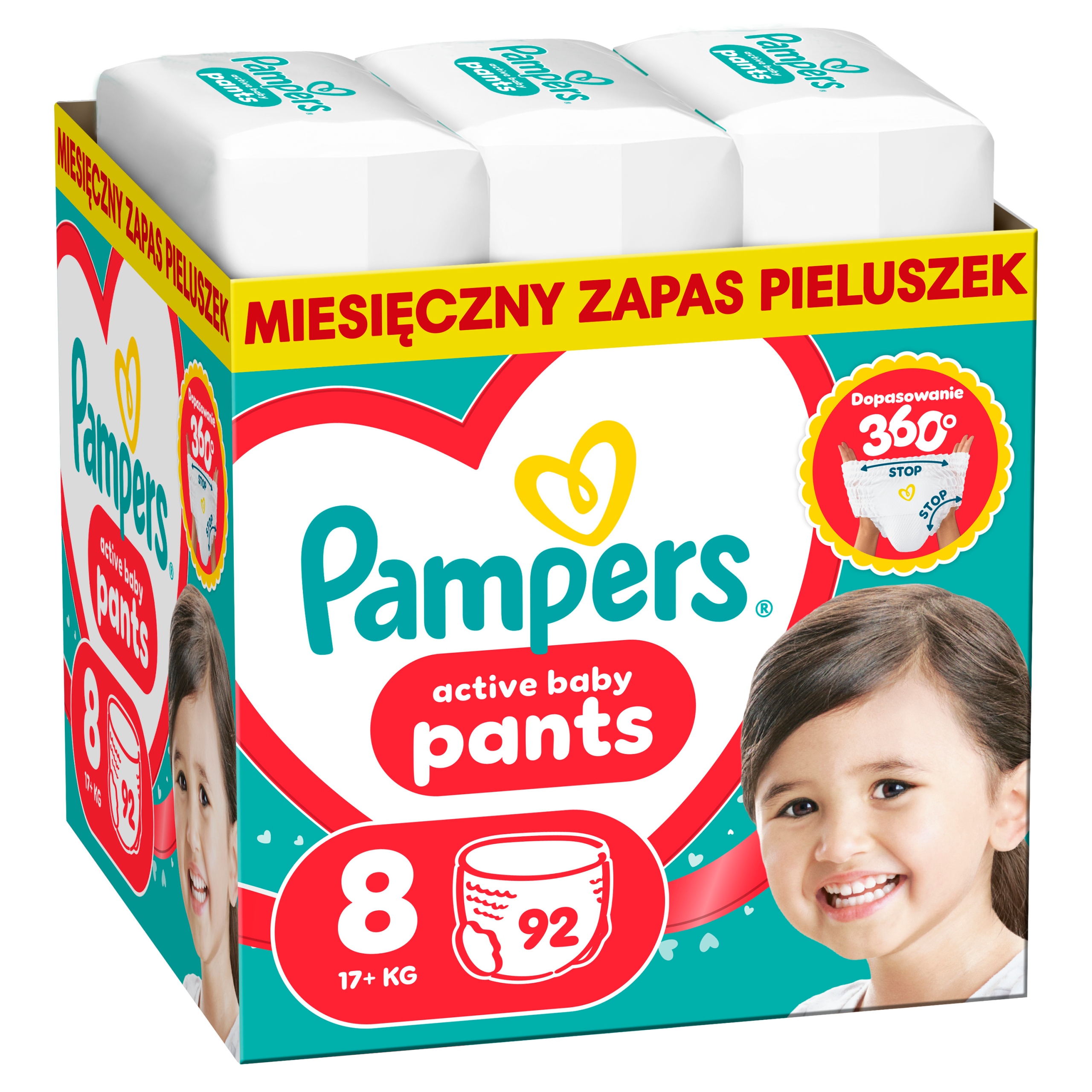 Pampers Active Baby Pants rozmiar 8, 92 szt., 17+ kg Pieluchomajtki