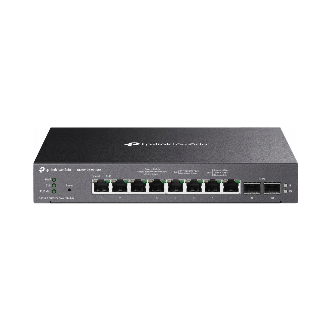 Switch TP-Link SG2210XMP-M2 2 sloty 10GE Sfp+, 8 portov PoE+ 2,5GBASE-T