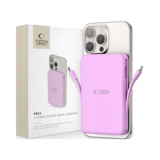 Tech- Protect PB31 Lifemag MagSafe Power Bank 10000MAH Lavender Tech-