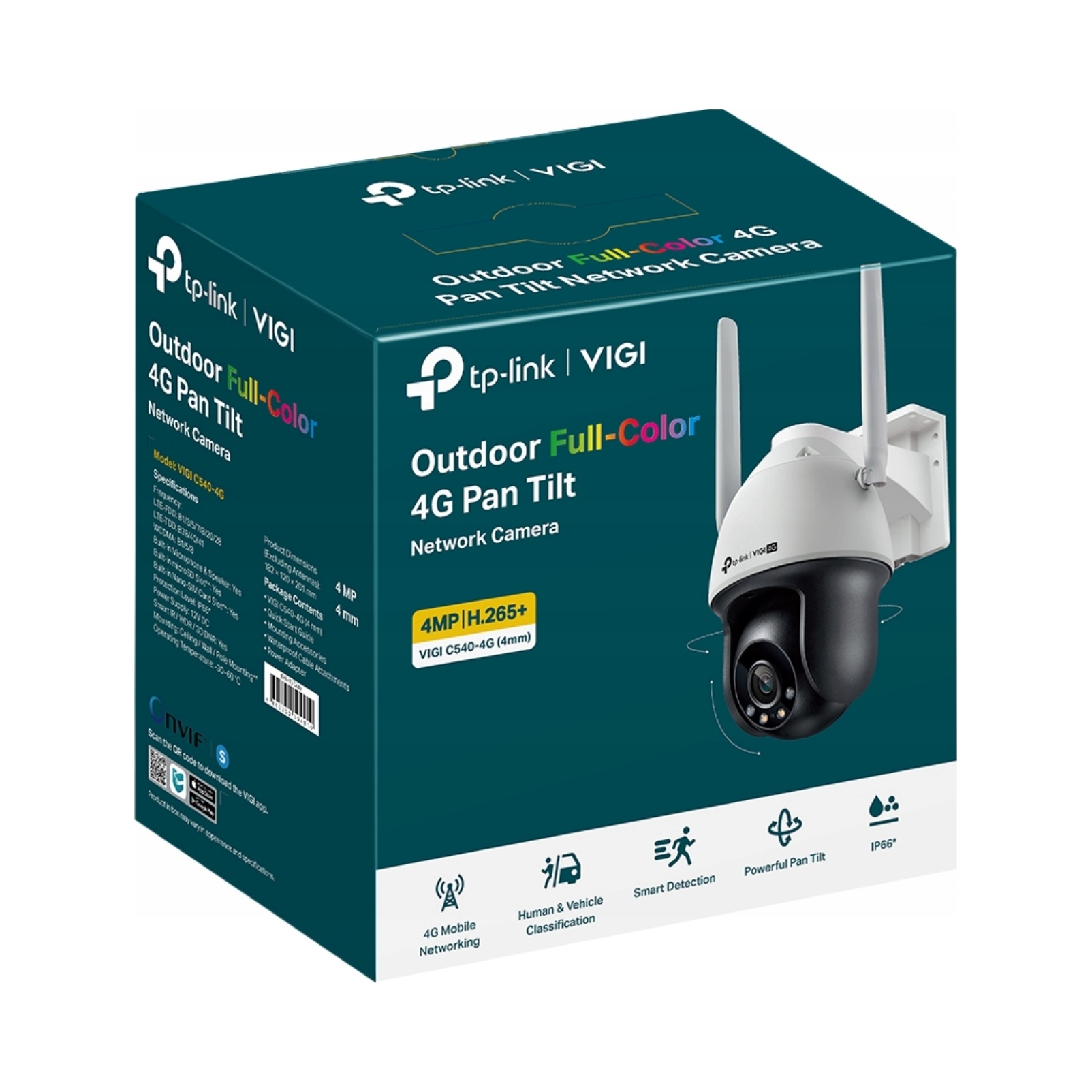 Vonkajšia otočná farebná kamera Tp-Link Vigi C540-4G 4MP 4G Lte Sim