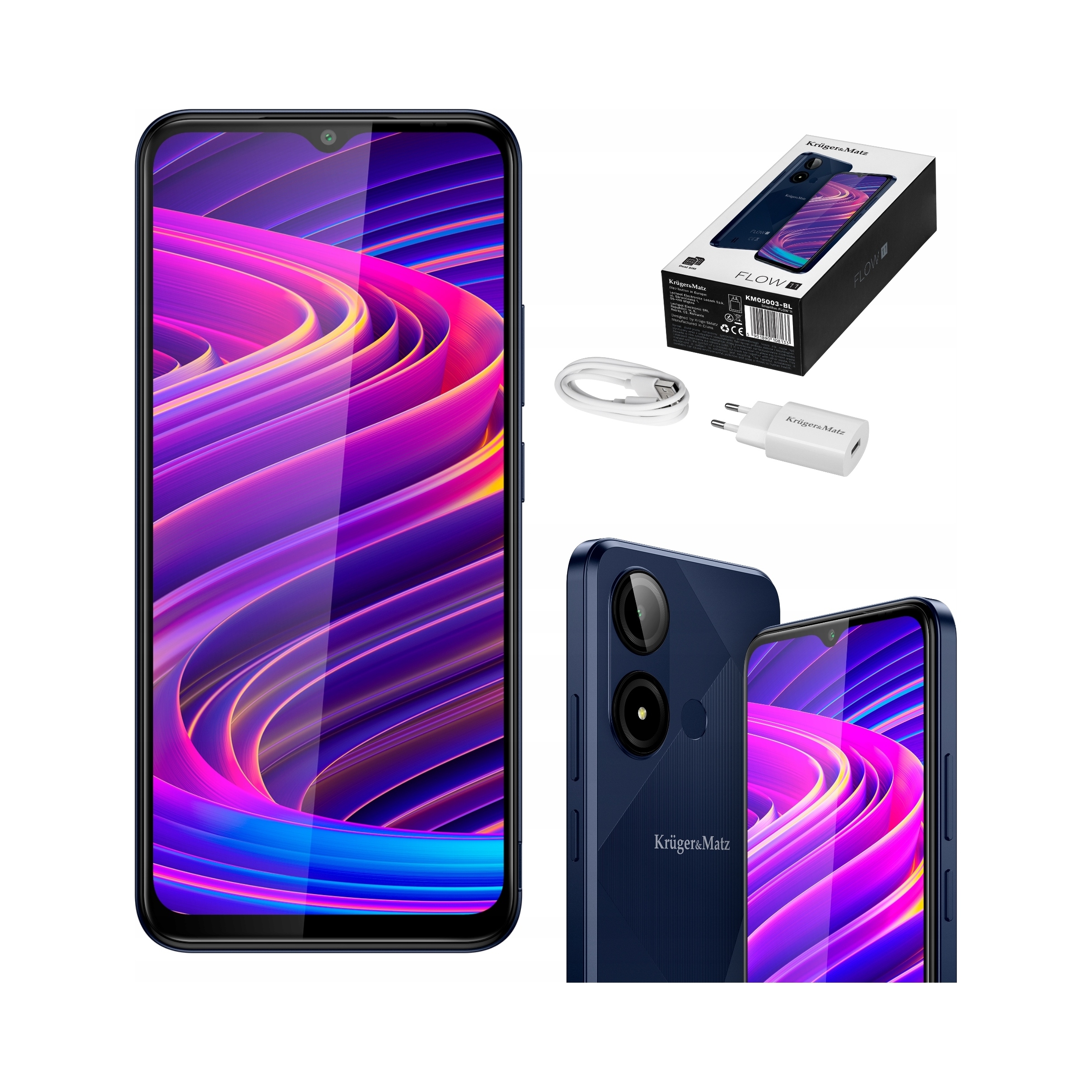2× Smartfon Kruger&Matz Flow 9 4 GB / 64 GB 4G (LTE) niebieski