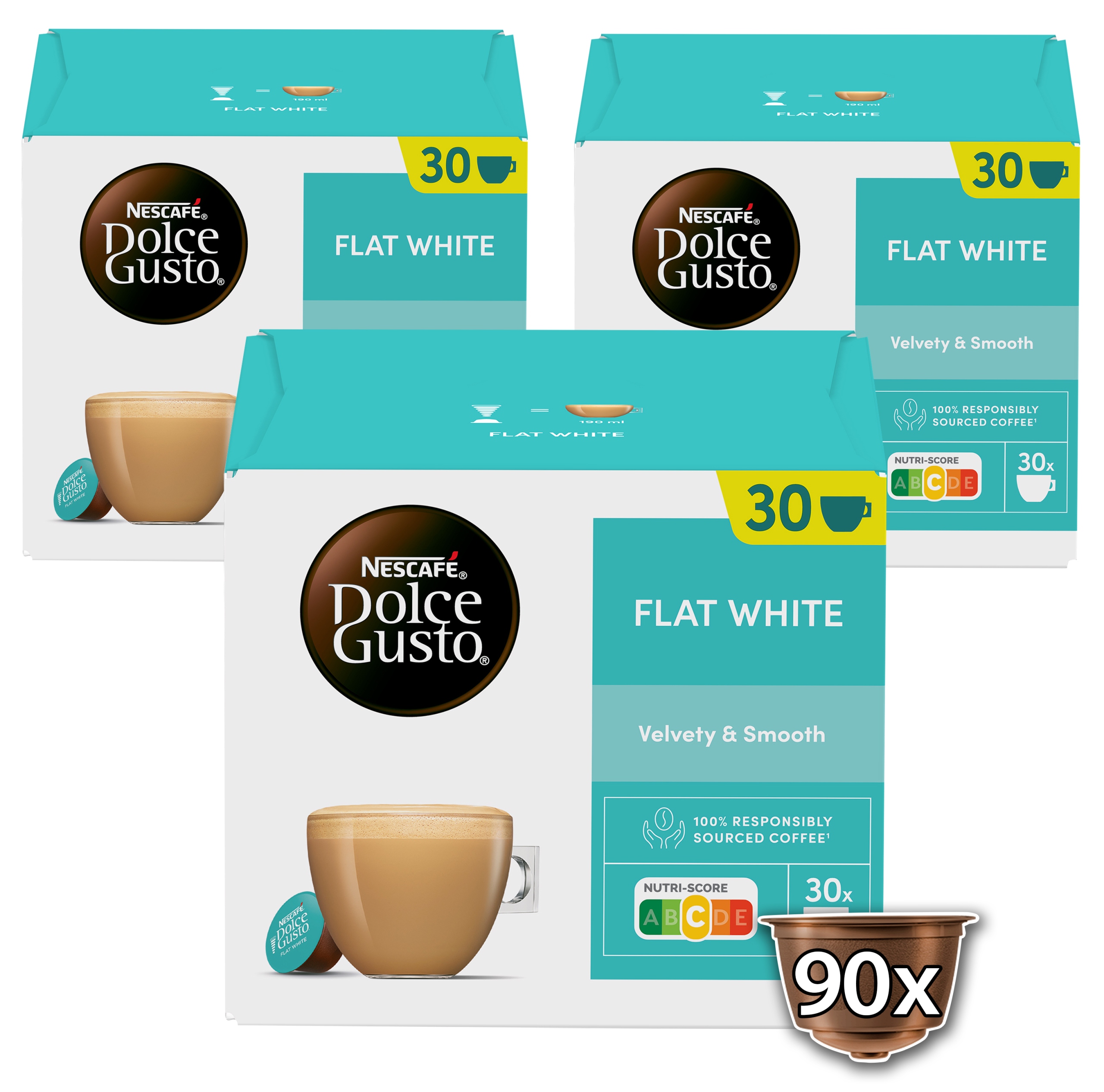 Levně Kapsle pro Dolce Gusto Nescafe Flat White 90 ks