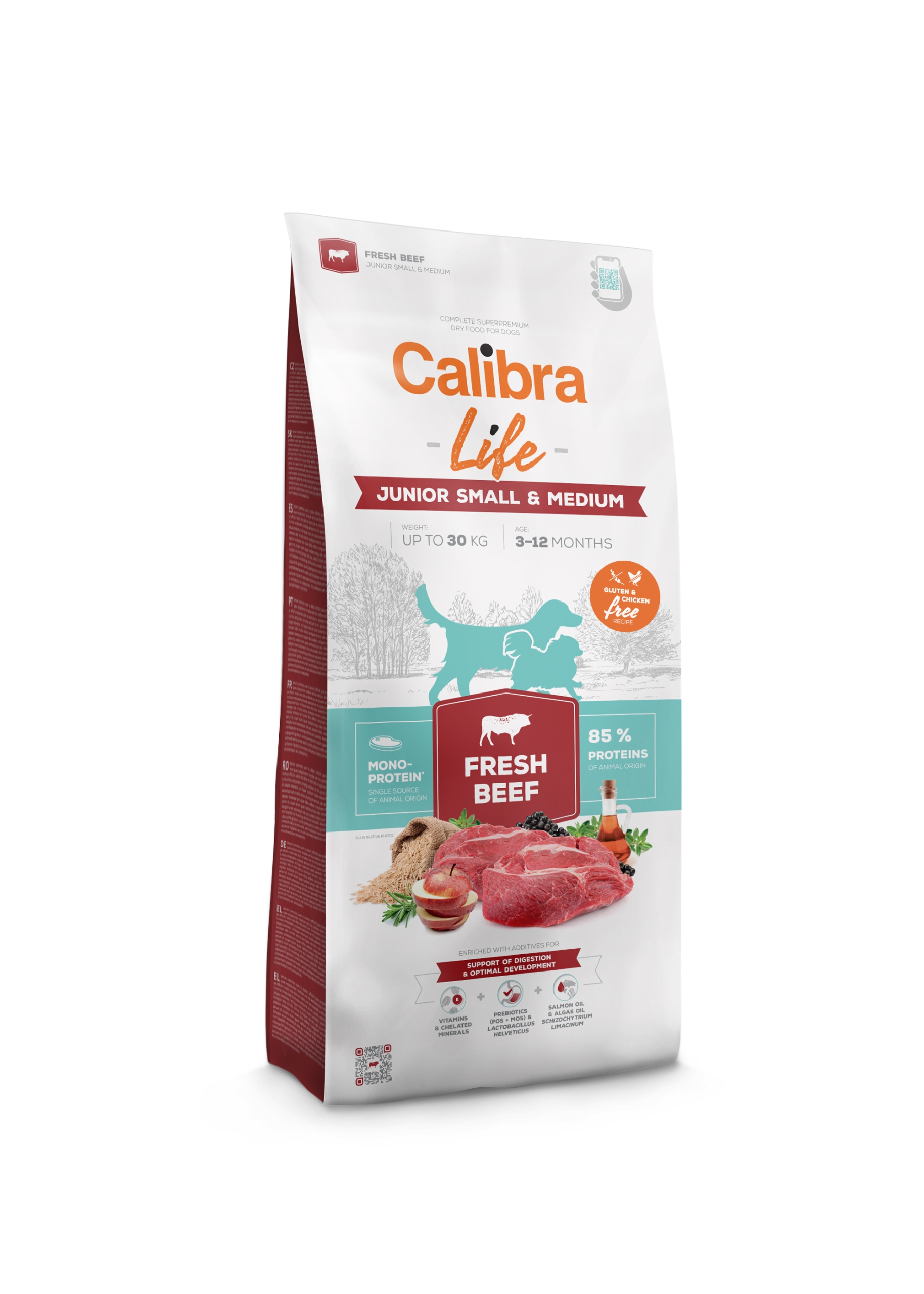 Levně Calibra Life Fresh Beef Junior Small & Medium 12kg