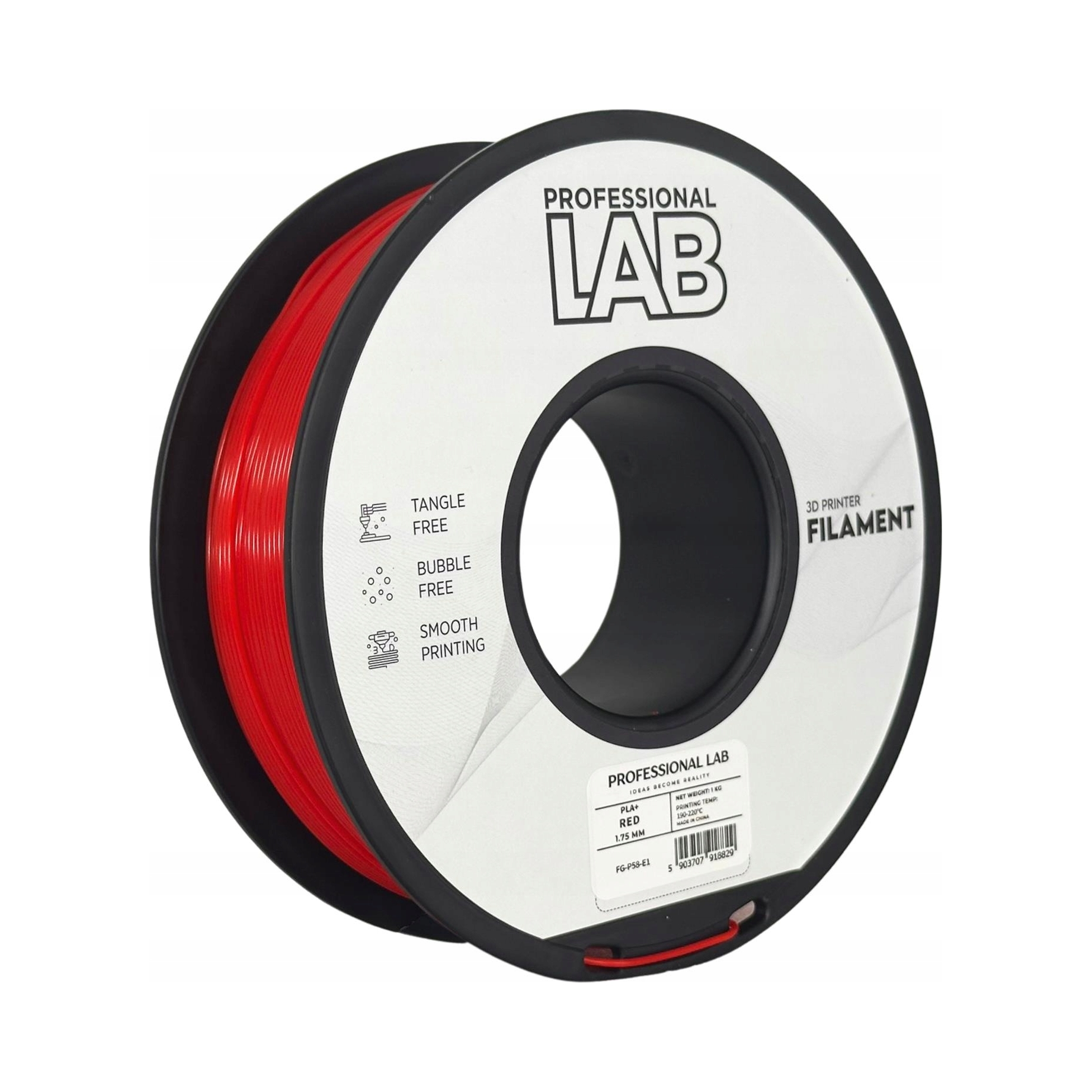 Filament PLA+ Professional Lab 1.75mm 1kg czerwony
