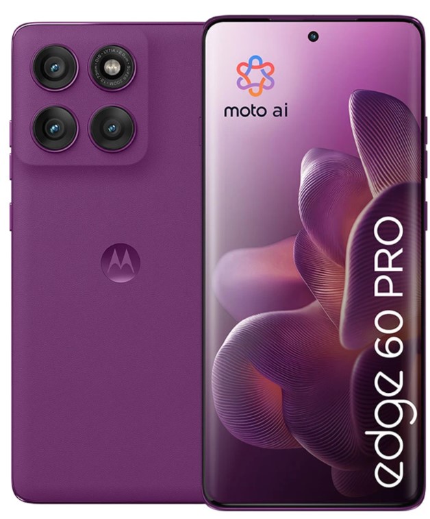 2× Smartfon Motorola edge 60 Pro 12/512GB 5G 120Hz Sparkling Grape purpurowy