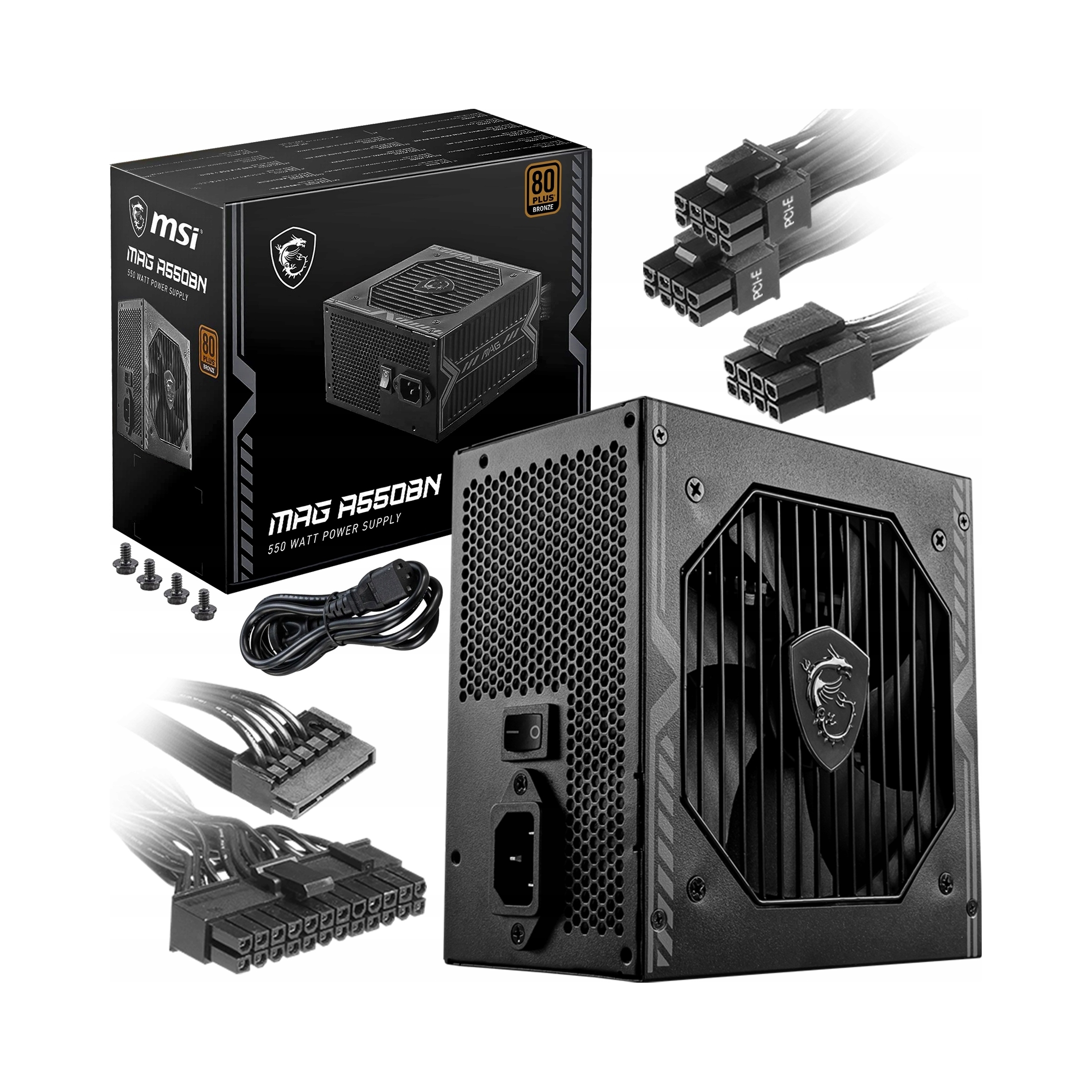 Zasilacz do komputera Msi Mag A550BN 550W 80+ Bronze