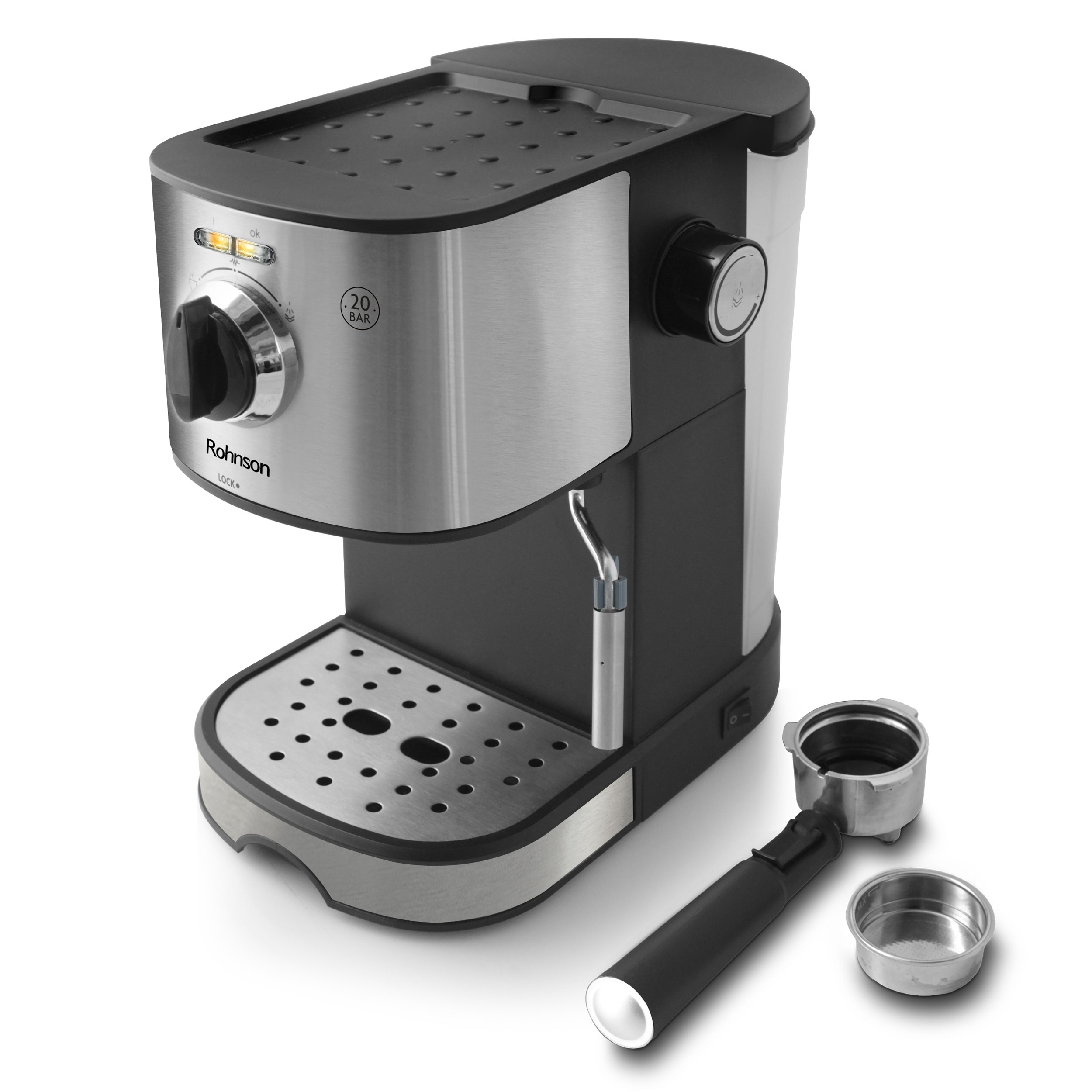 Tlakový a prekvapkávací kávovar Rohnson R-98022 850 W čierny