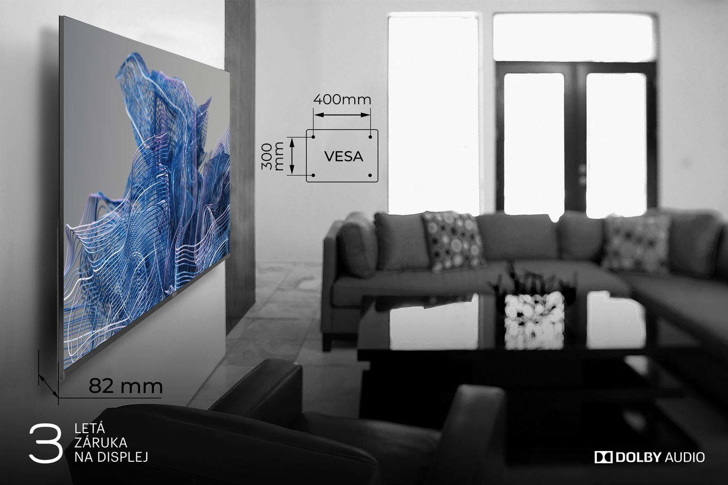 Telewizor LED KIVI 55U740NB 55" 4K UHD Android Smart WiFi TV czarny Typ telewizora LED