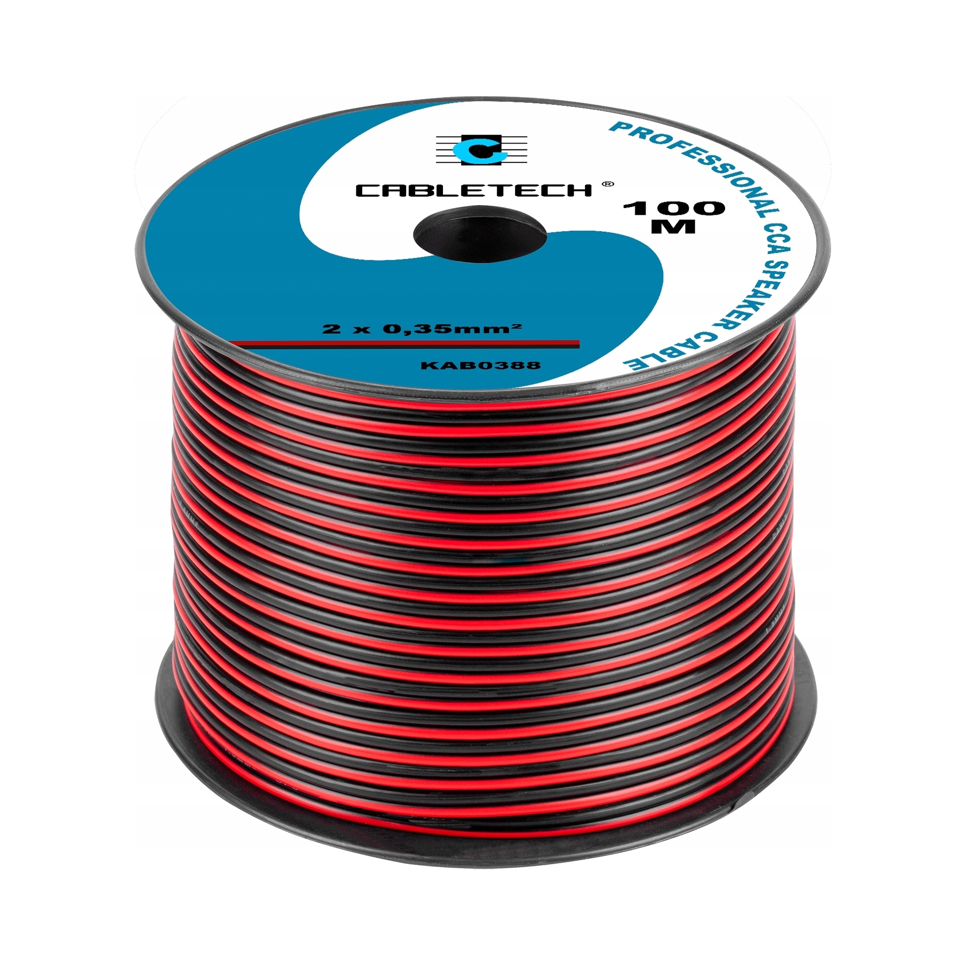 Kabel głośnikowy Cca 0. 35mm czarno- czerwony Cabletech
