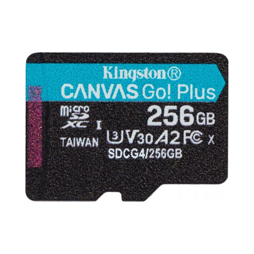 Kingston 256GB microSDXC Canvas Go Plus Gen4 200MB/s A2 U3 V30 Card bez