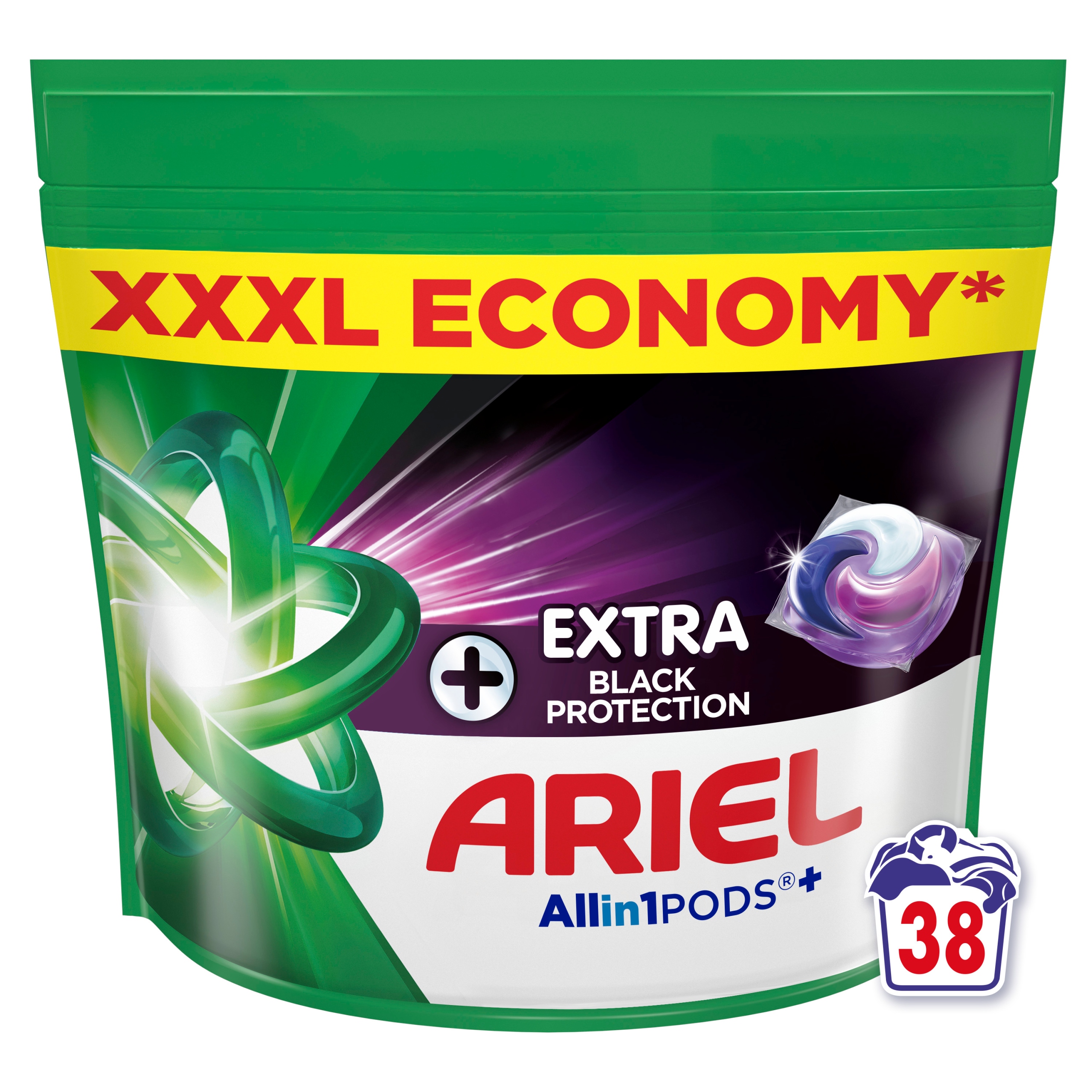 Levně Ariel Black Allin1 +, kapsle na praní, 38 praní