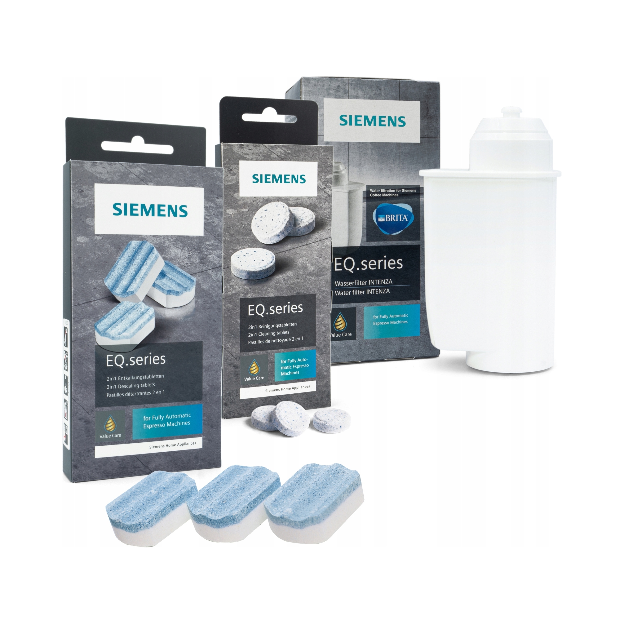 Siemens zestaw filtr tabletki czyszczące szczotka Oryginał