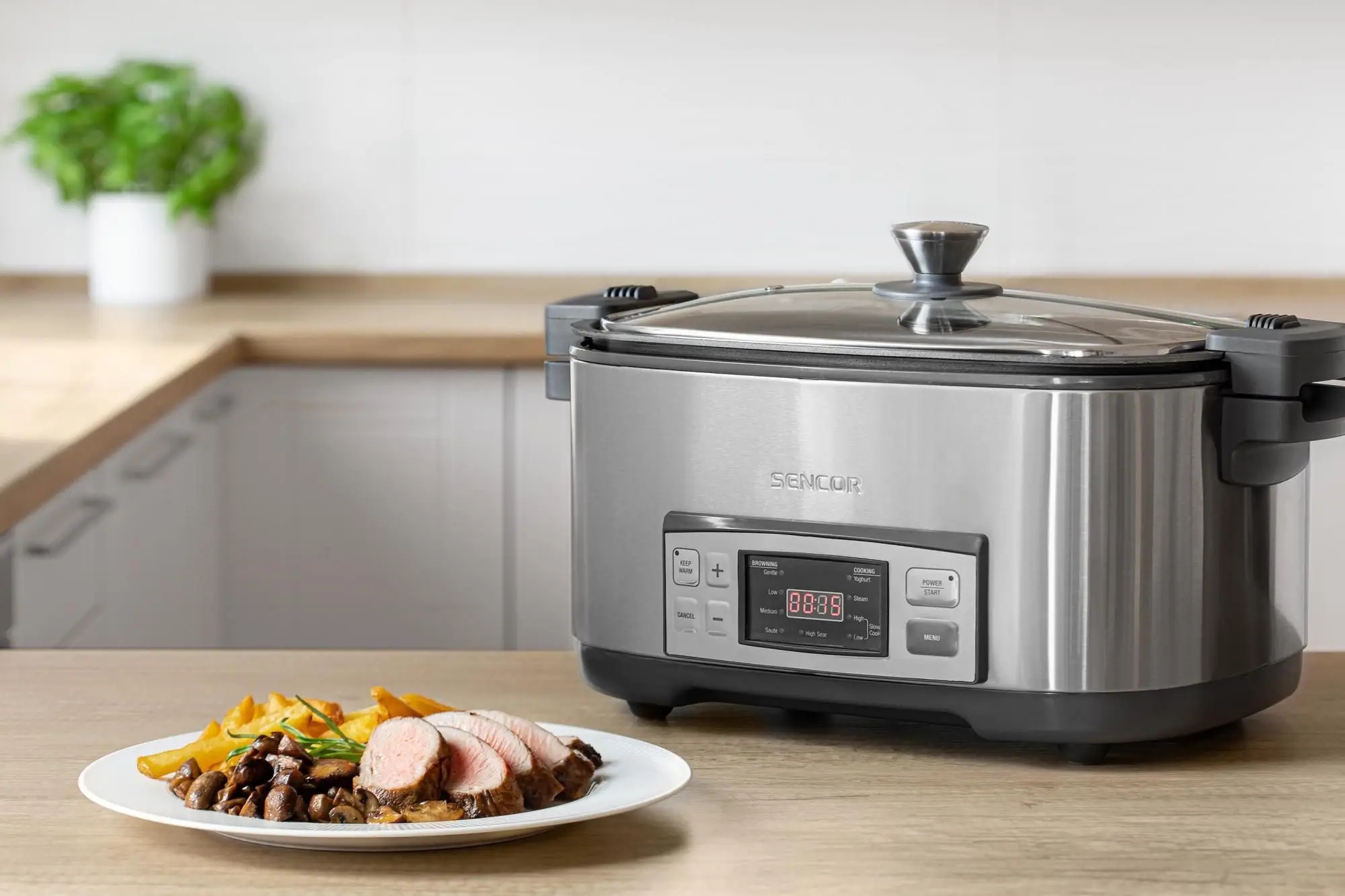 Wolnowar Sencor SPR 5500SS 6 l srebrny/szary 1350 W Cechy dodatkowe Liczba programów: 9