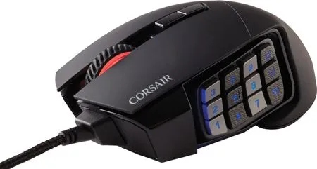 CORSAIR SCIMITAR RGB ELITE, MOBA/MMO, Black, Backlit RGB LED, 18000 DPI, Optical — 9