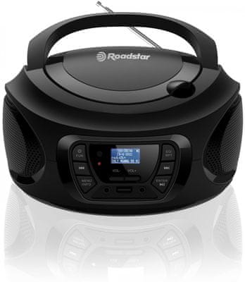 Přehrávač Roadstar, CDR-375D+/BK, přenosný, Cd-r/rw, autostop, digitální tu