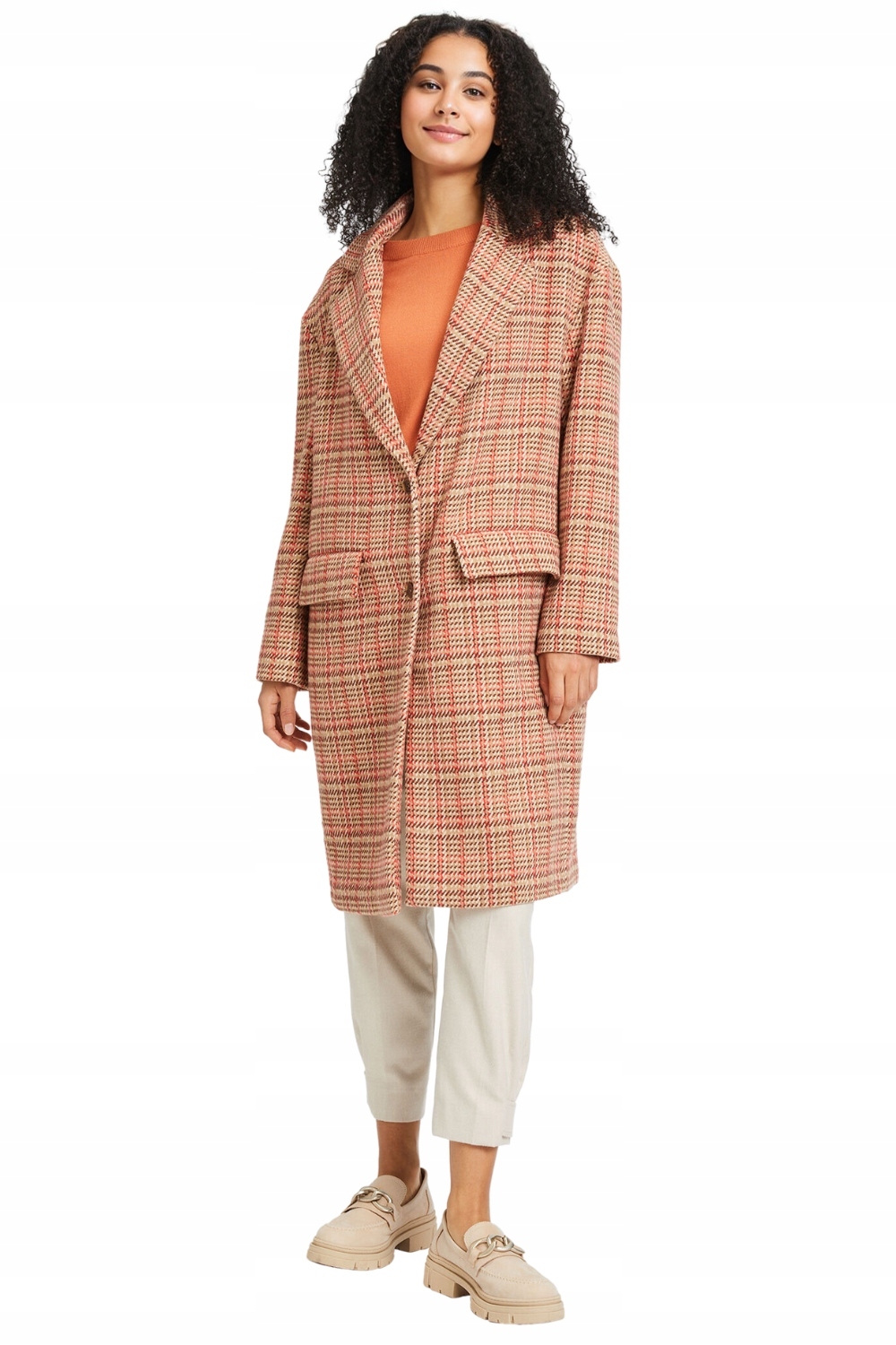Kabát Tamaris Bansin dámský pepitka trench elegantní vlna vel. 36/S