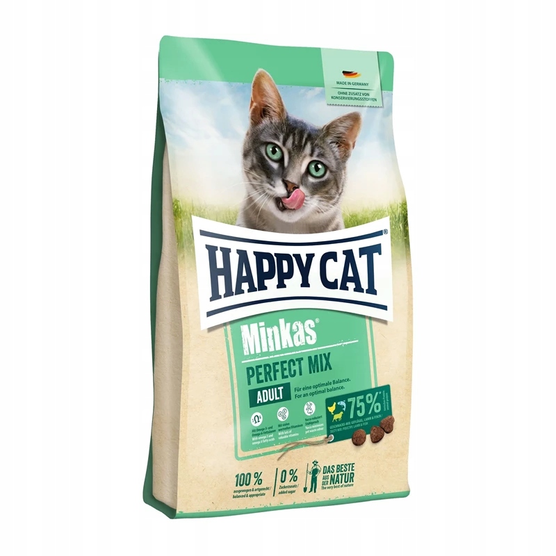 HappyCat Minkas Adult Perfect mix z drobiem, rybą i jagnięciną 10kg