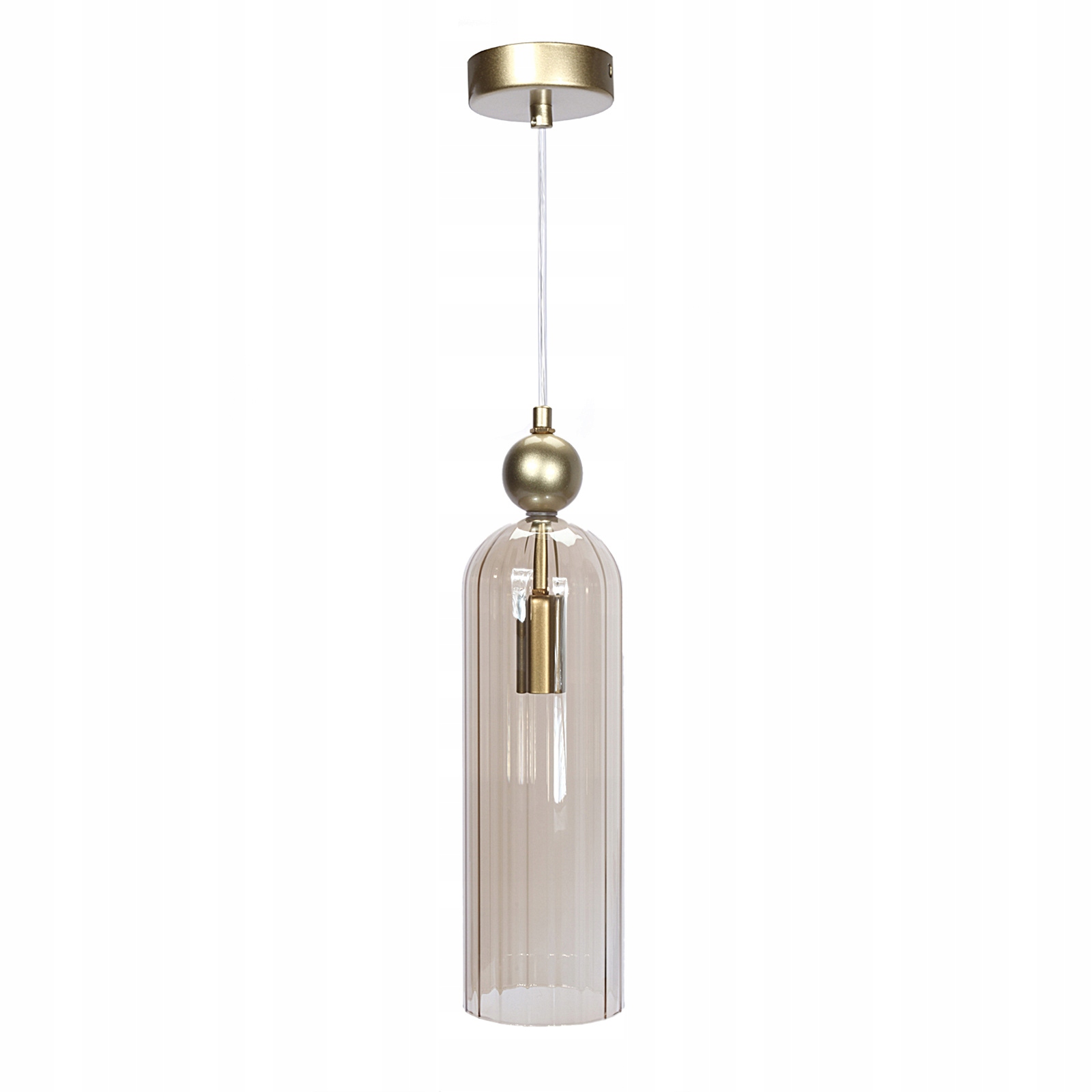 Dekorativní závěsná skleněná lampa AM203 1xE14 Zlatá Regina