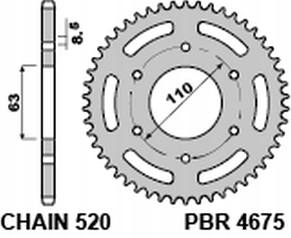Pbr Zębatka Tylna 4675 43 C45 Ktm 125/200 Duke '14-18, 390 Duke/rc '13-18